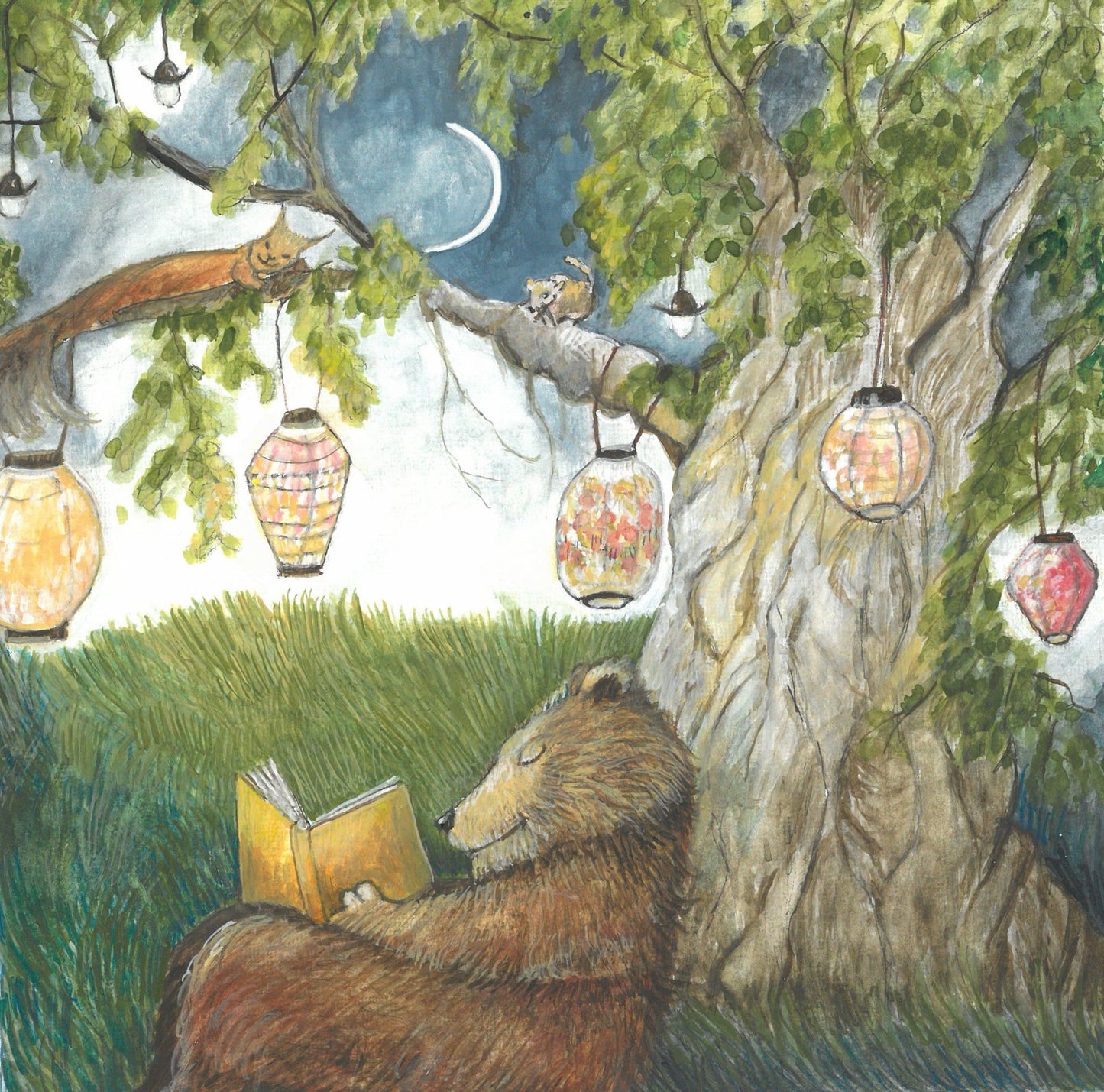Reading Bear Print