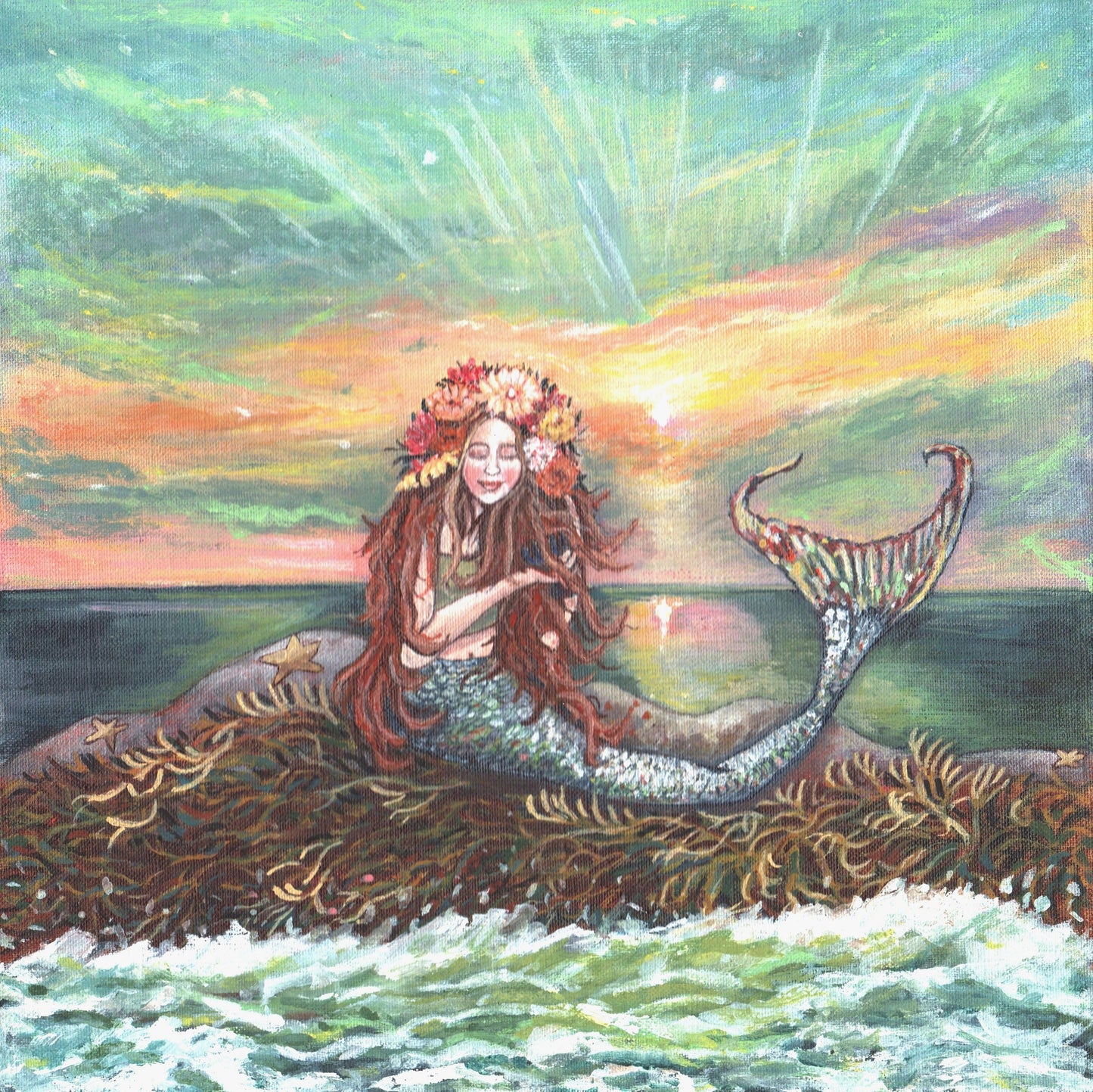 Autumn Flowers Mermaid